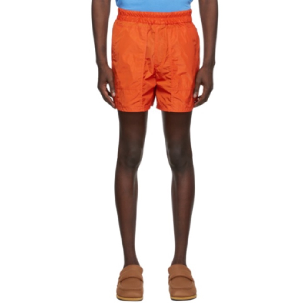 Dries Van Noten Orange polyester shorts in size XL